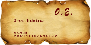 Oros Edvina névjegykártya
